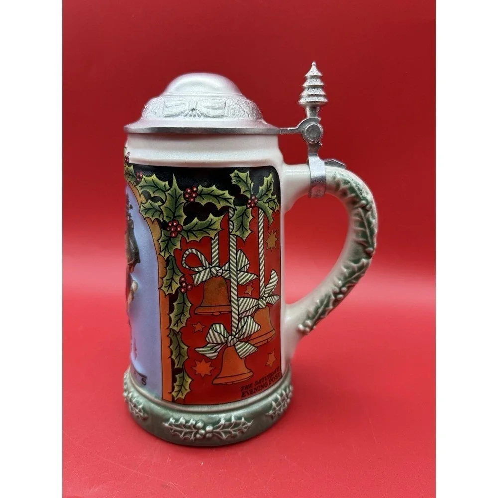 1997 Anheuser Busch The Saturday Evening Post Christmas Collection Stein GL13